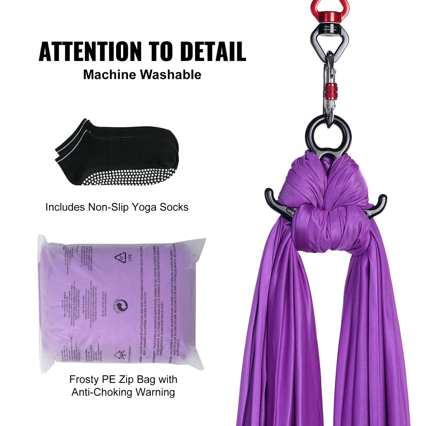 Aerial Yoga Hammock Starter Kit For All Levels Silk Fabric
