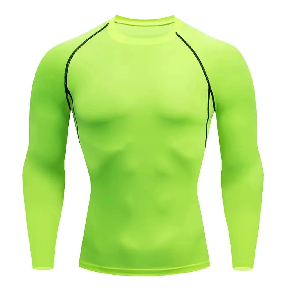 NONECN Autumn Keep Warm Compression Running T Shirt Long Sleeve