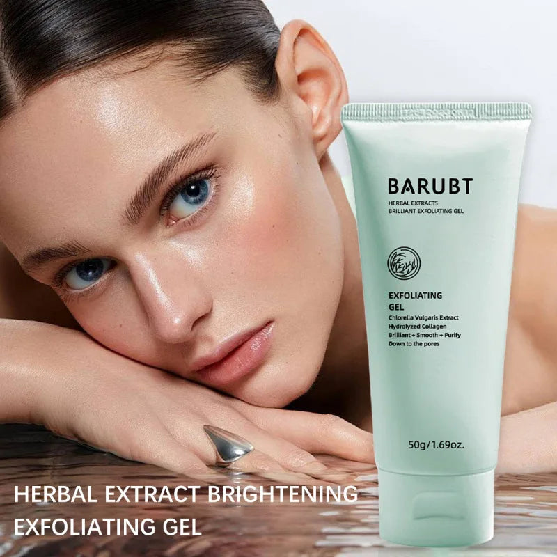 Herbal Exfoliating Gel Deep Cleanse Gentle Skin Scrub Brightening Moisturizing