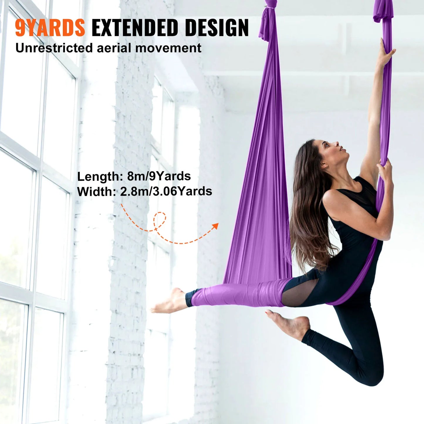 Aerial Yoga Hammock Starter Kit For All Levels Silk Fabric
