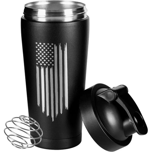 XMSJ Insulated Shaker Bottle With Engraved Torn Design