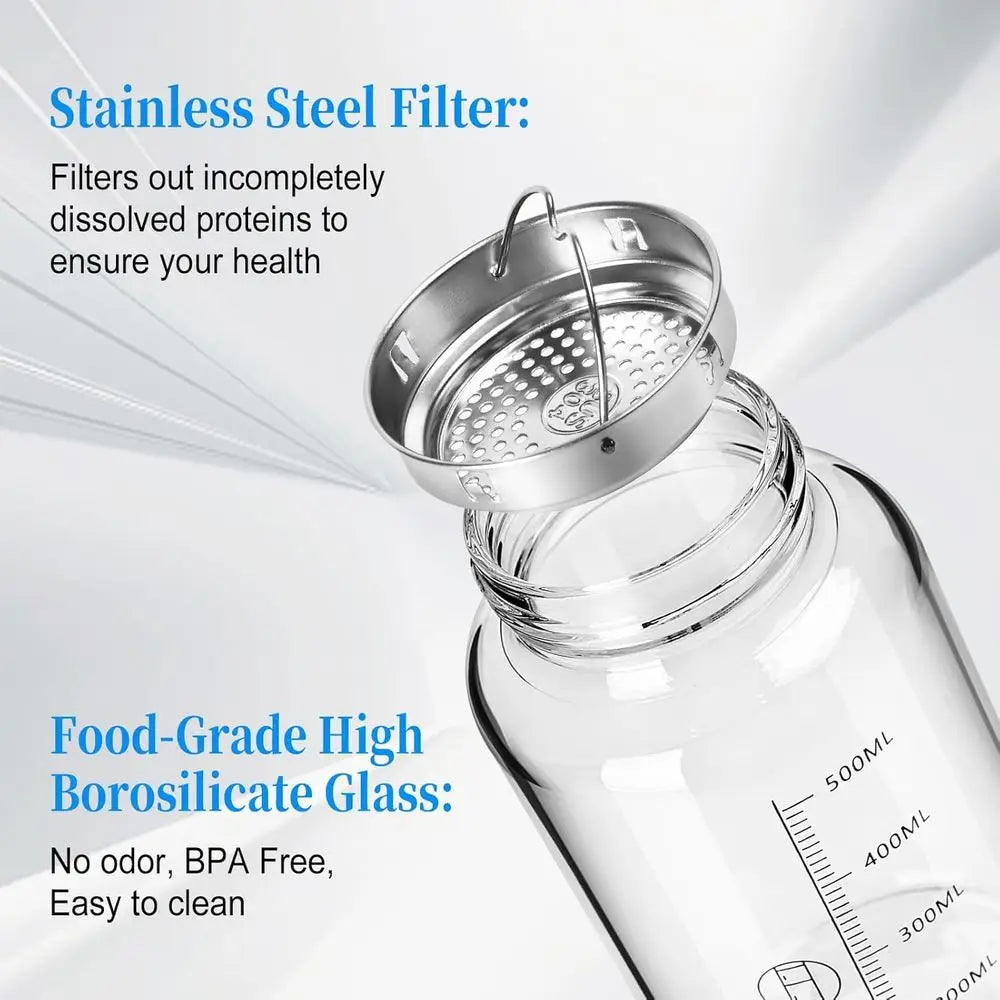 XMSJ Shaker Bottle Odorless BPA Free With Stainless Steel Ball