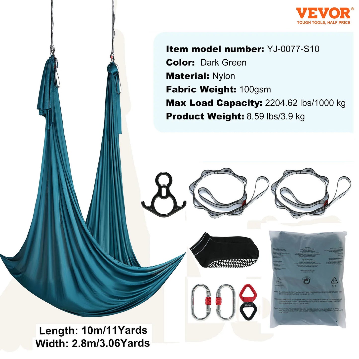 Aerial Yoga Hammock Starter Kit For All Levels Silk Fabric