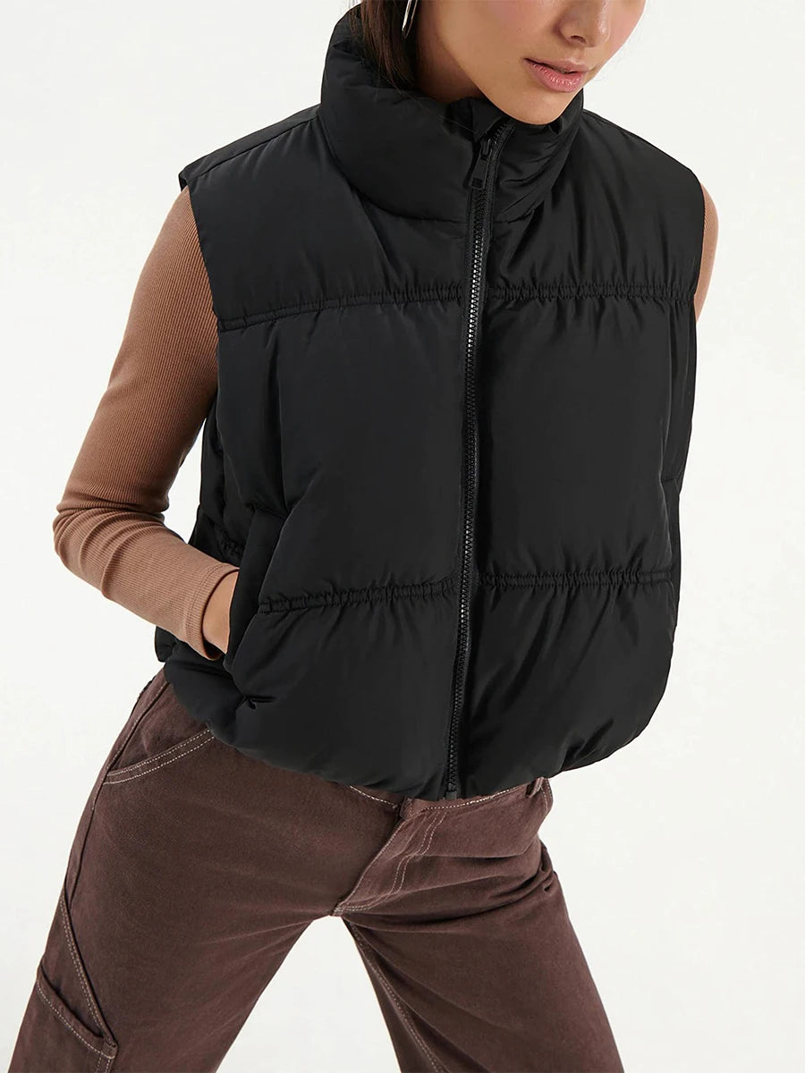 Hirigin Womens Winter Quilted Waistcoat Lightweight Zip Vest