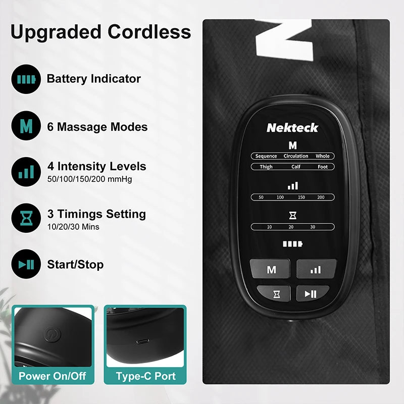 Nekteck Cordless Air Pressure Leg Massager Boots