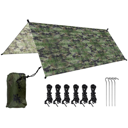APWIKOGERC Portable Camouflage Awning Shade Camping Tarp Waterproof