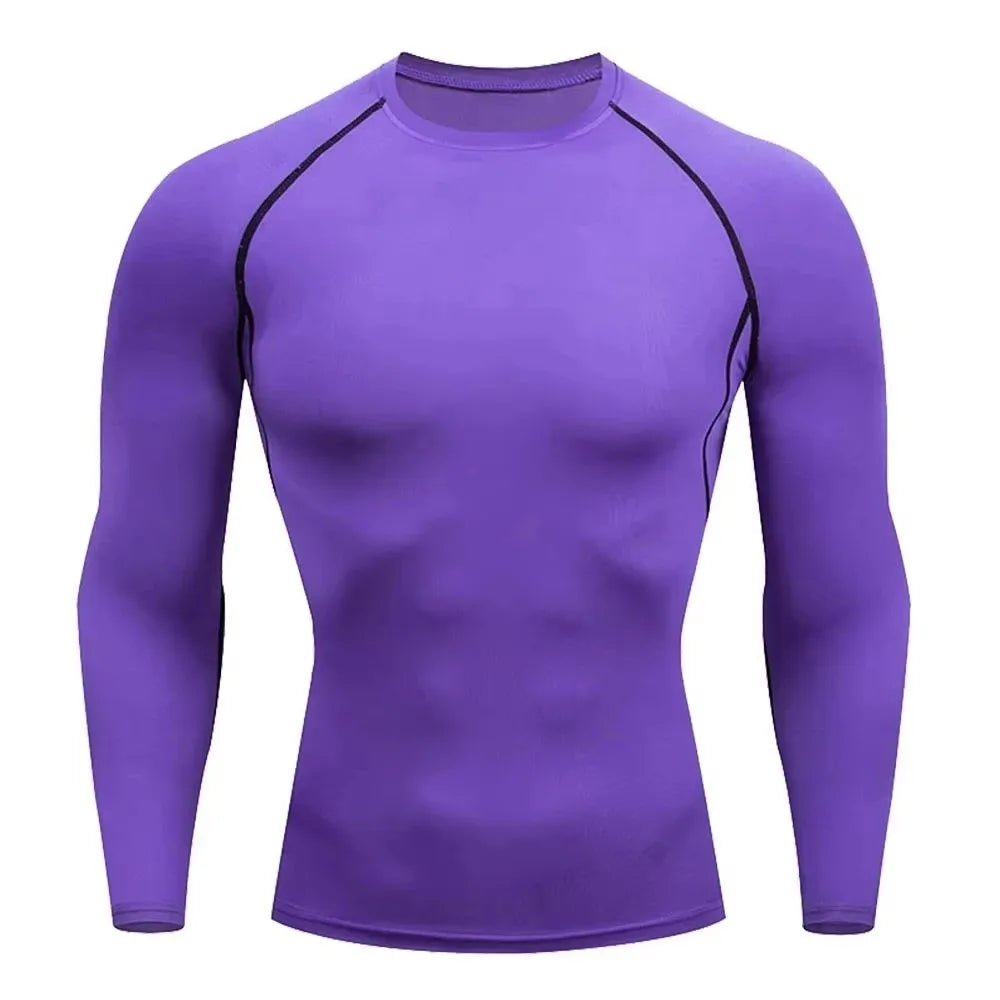 NONECN Autumn Keep Warm Compression Running T Shirt Long Sleeve