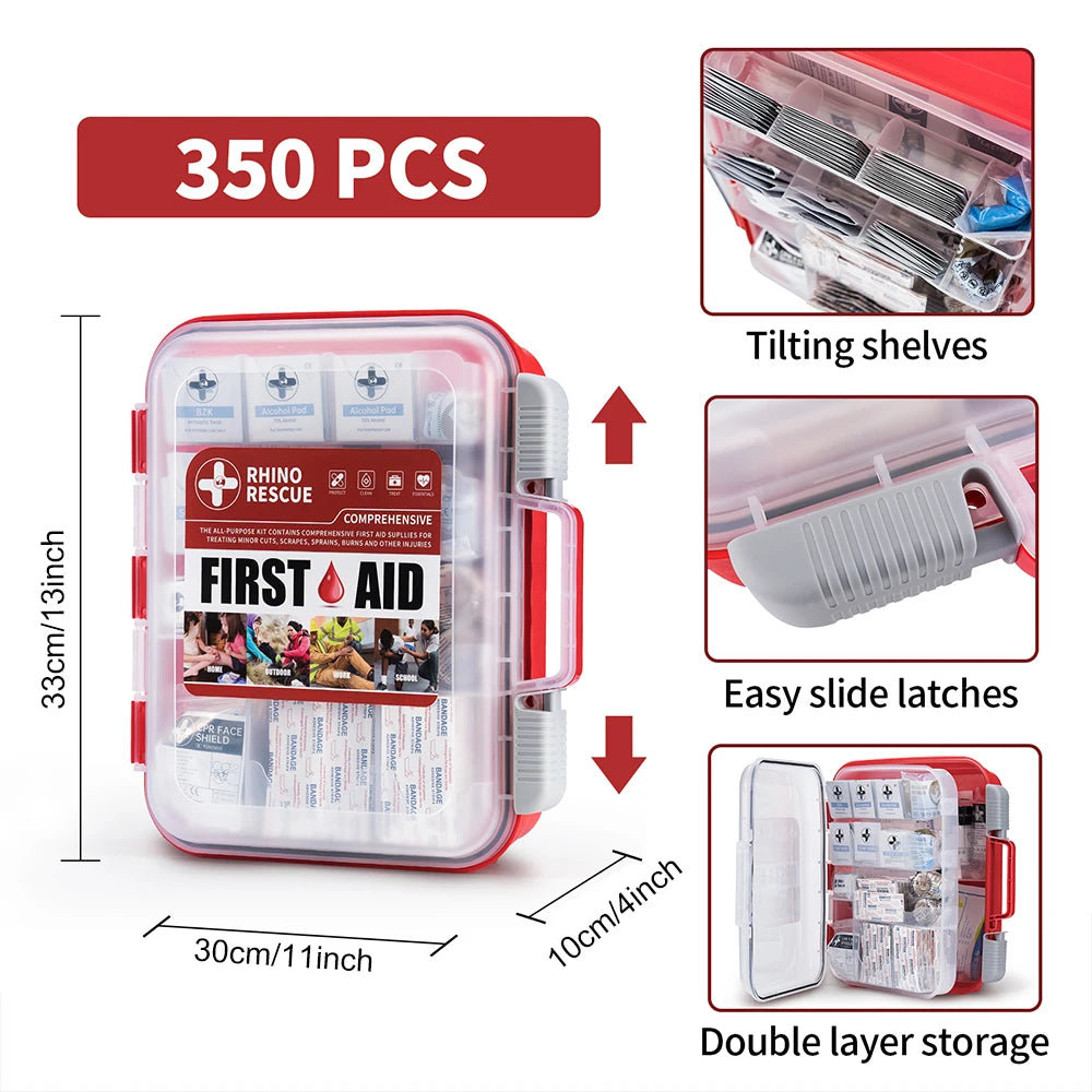 Rhino Rescue All-Purpose First Aid Kit OSHA For Home Office