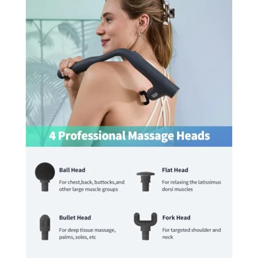 3-In-1 Detachable Massage Gun Deep Tissue Back Massager