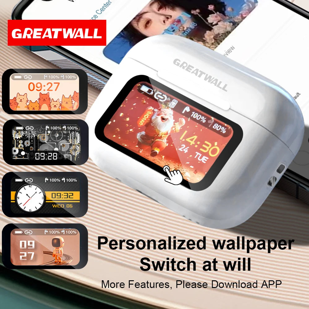 GREATWALL Wireless Earphones With Active Noise Cancelling And Microphone