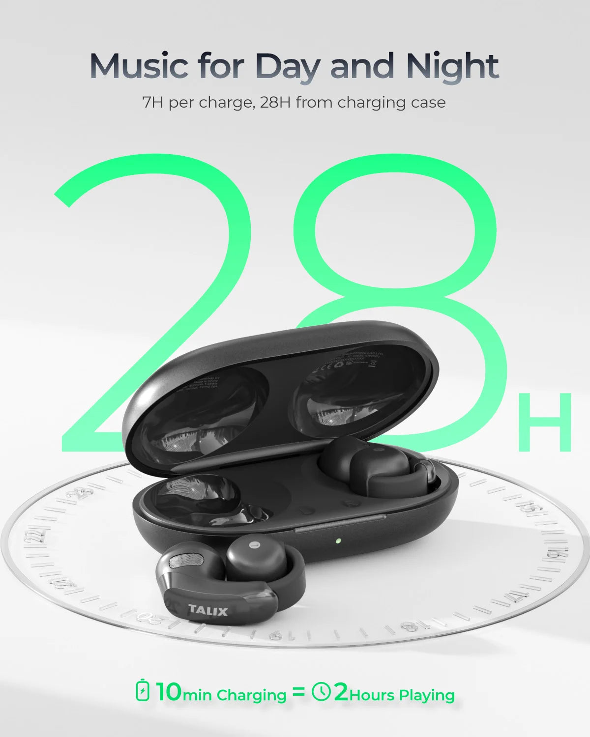 TALIX AuraHalo G1 Clip On Earbuds With Bluetooth 5.3