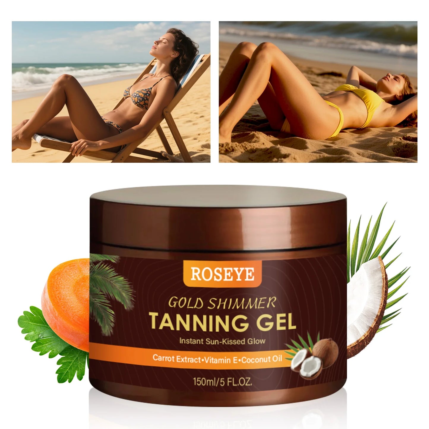 Summer Skin Self Tanning Cream Sunless Self Tanner For Face Body For Natural Glow Body Bronzer Easy Use Bronzing Lotion 150ml
