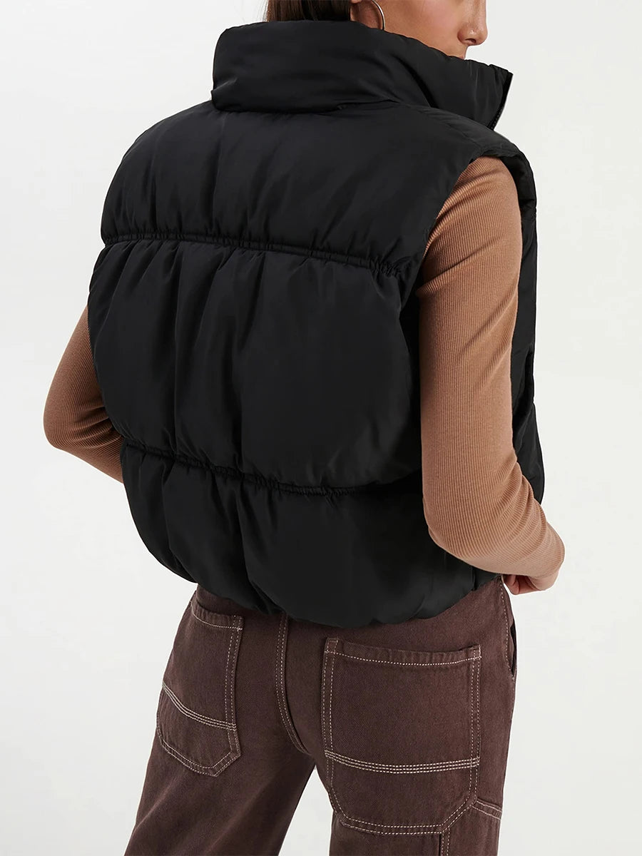 Hirigin Womens Winter Quilted Waistcoat Lightweight Zip Vest