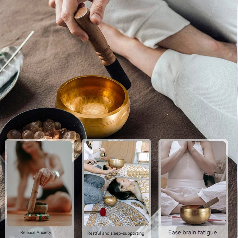 NONED Tibetan Singing Bowl Set for Meditation and Yoga
