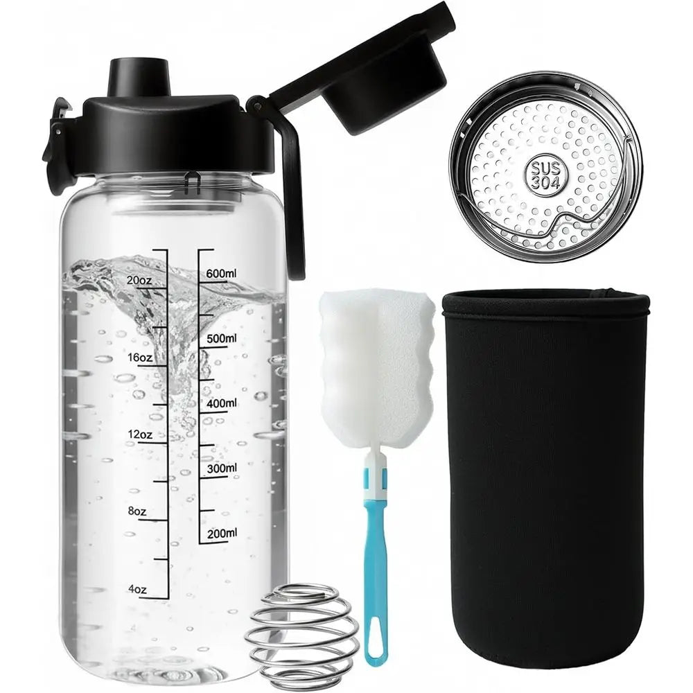 XMSJ Glass Shaker Bottle Stainless Steel Ball Cleaning Brush