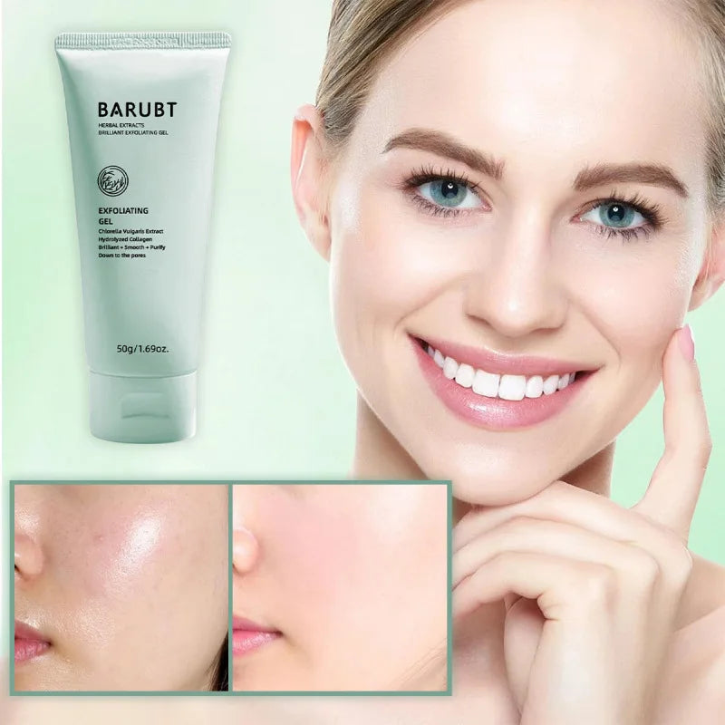 Herbal Exfoliating Gel Deep Cleanse Gentle Skin Scrub Brightening Moisturizing