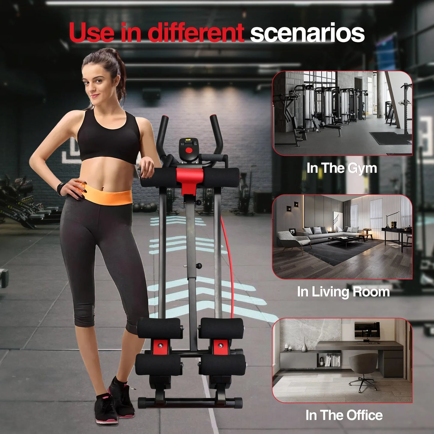 Monorail Ab Machine Adjustable Height Waist Trainer With Four Levels