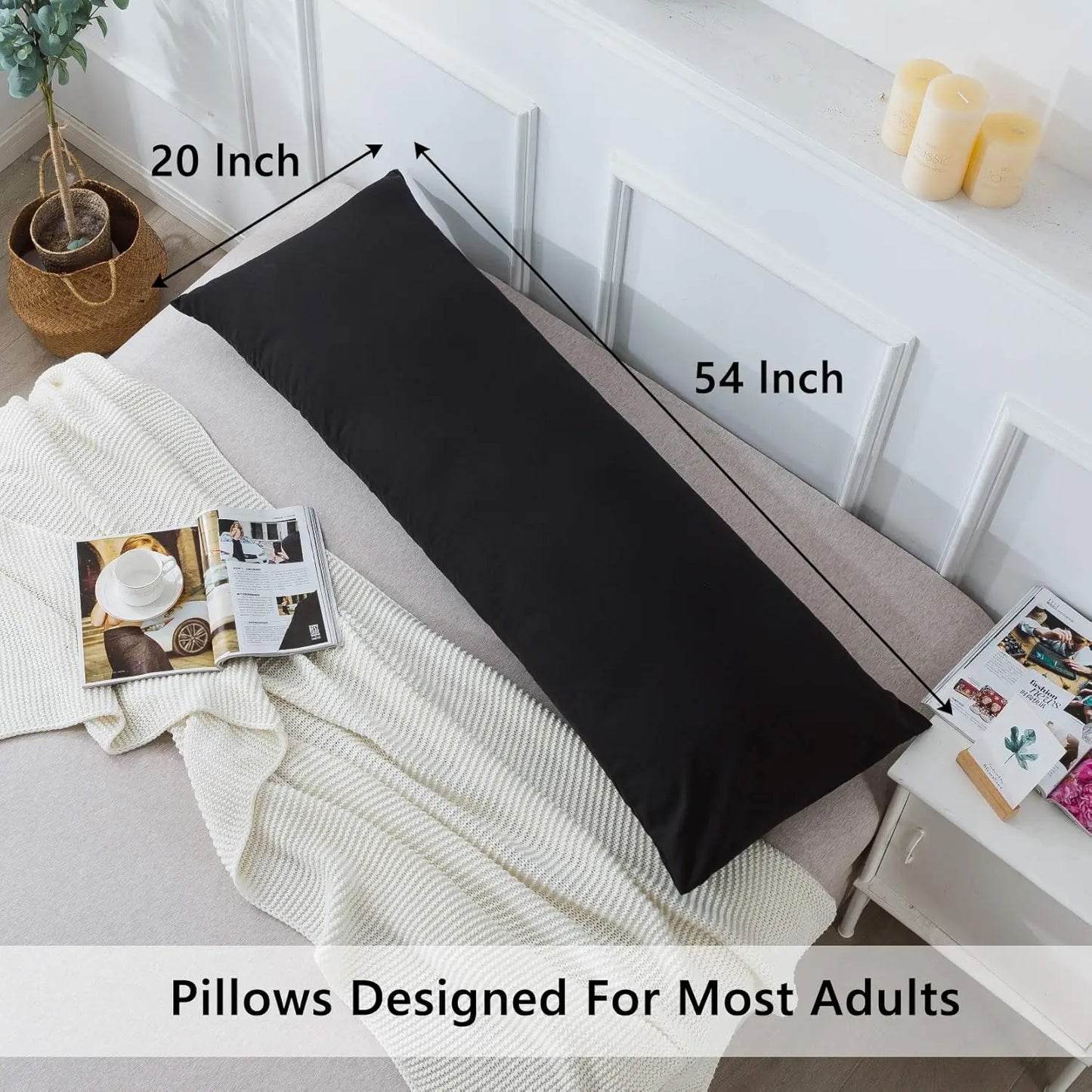 Body Pillow With Pillowcase For Comfortable Sleep Support