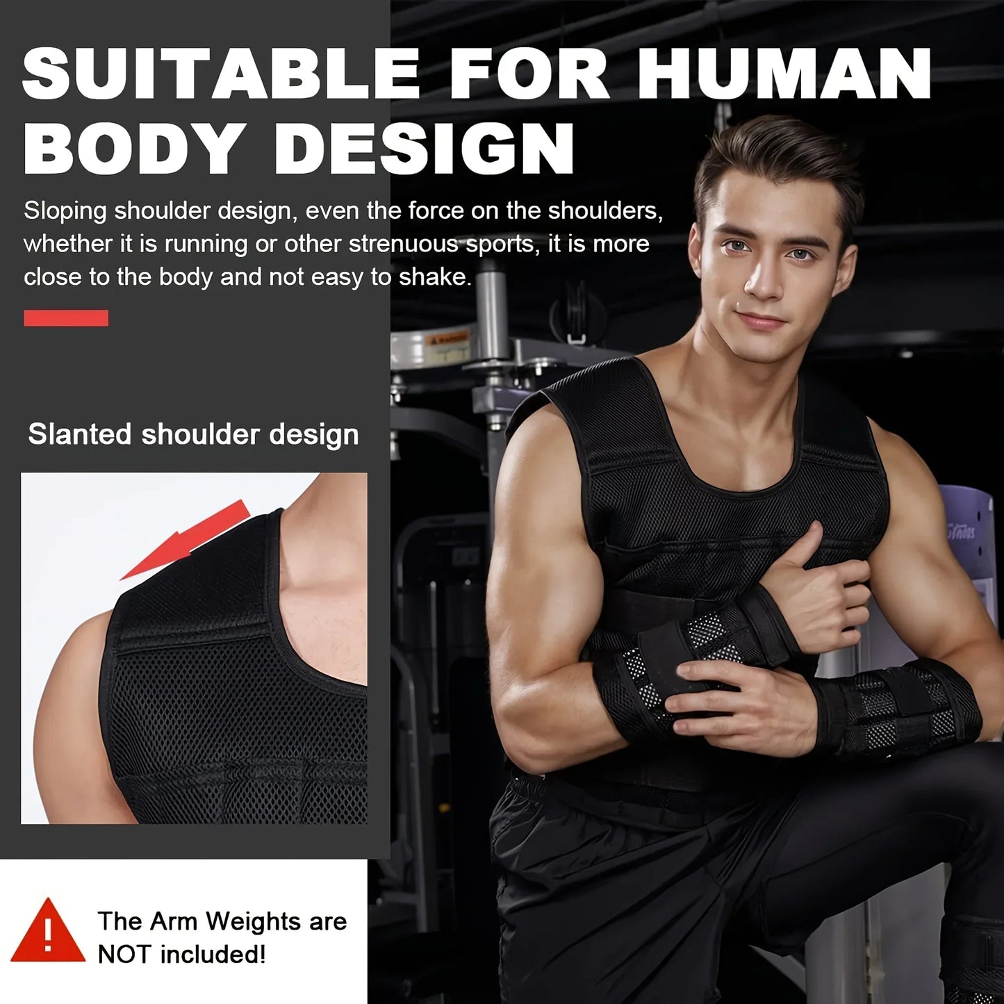 Adjustable Weight Vest With Ankle And Wrist Weights For Fitness Training