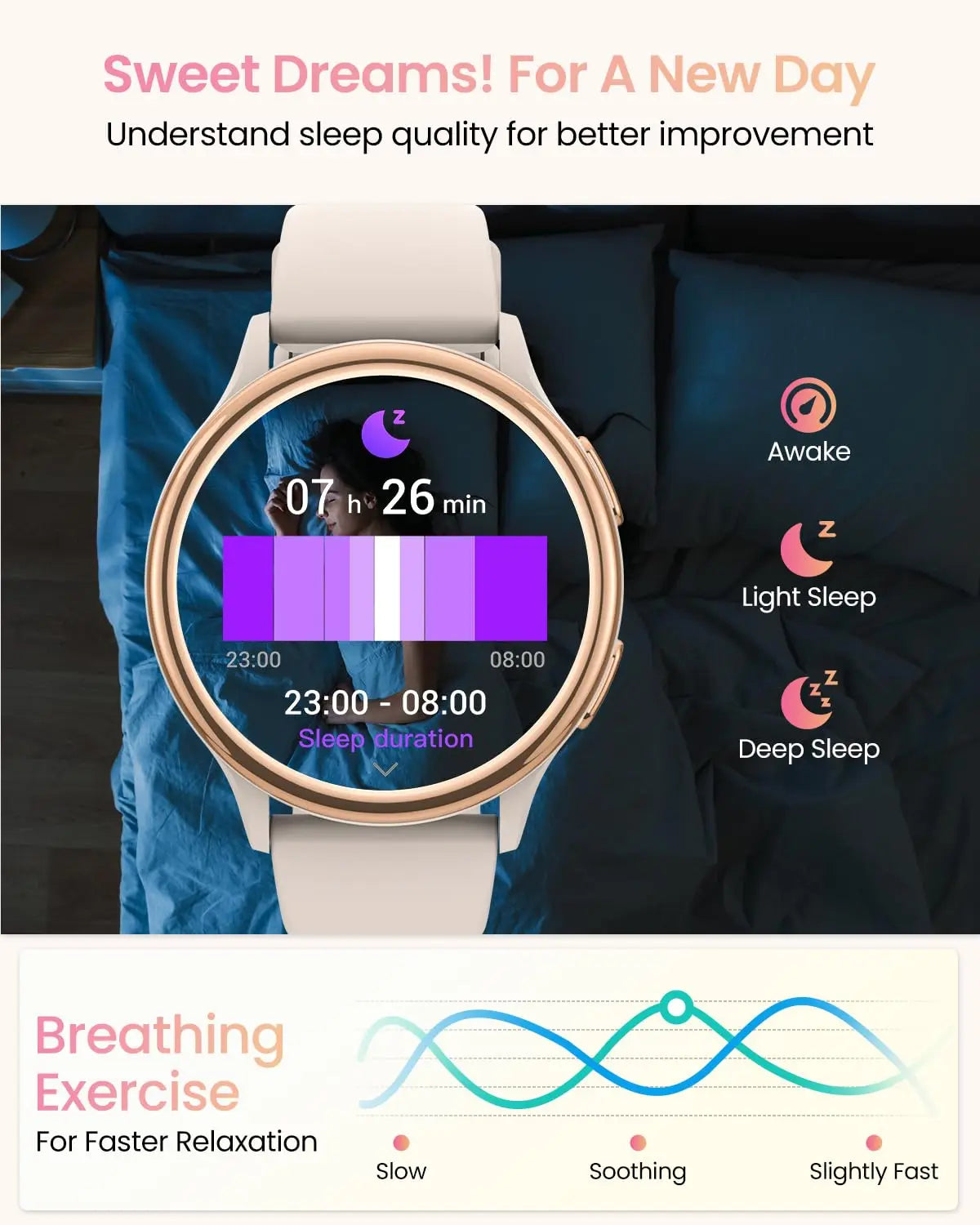 AnyloopCa Women Smartwatch Fitness Tracker 400+ Faces and Female Health