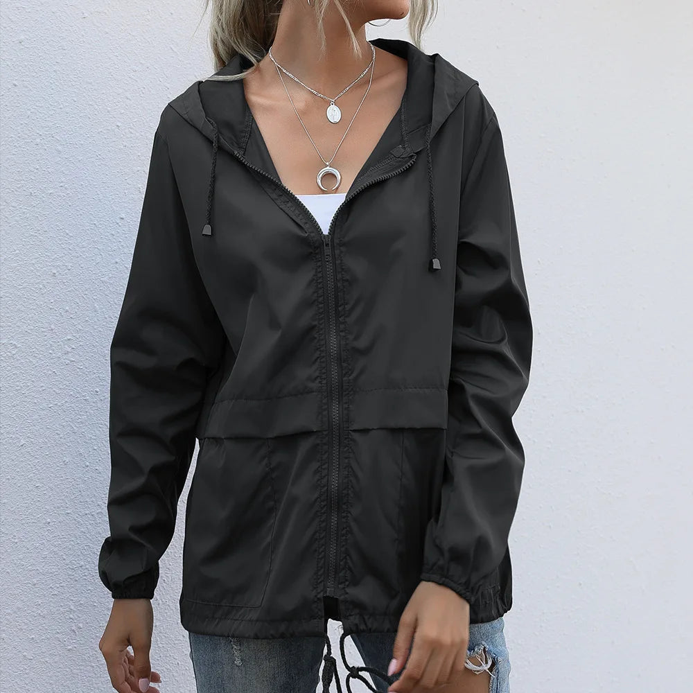 Women Waterproof Windproof Rain Jacket For Outdoor Hiking