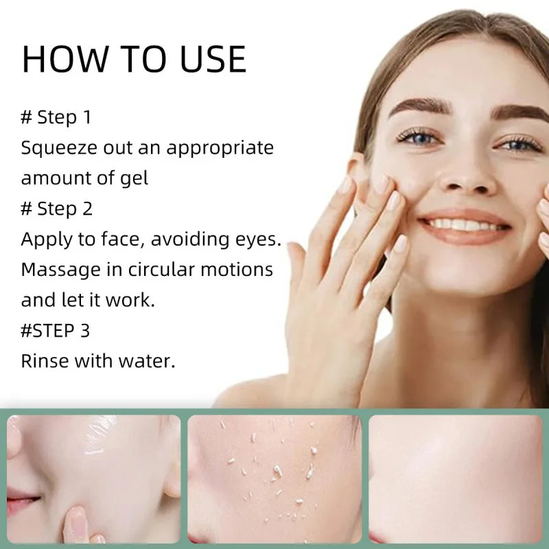 Herbal Exfoliating Gel Deep Cleanse Gentle Skin Scrub Brightening Moisturizing