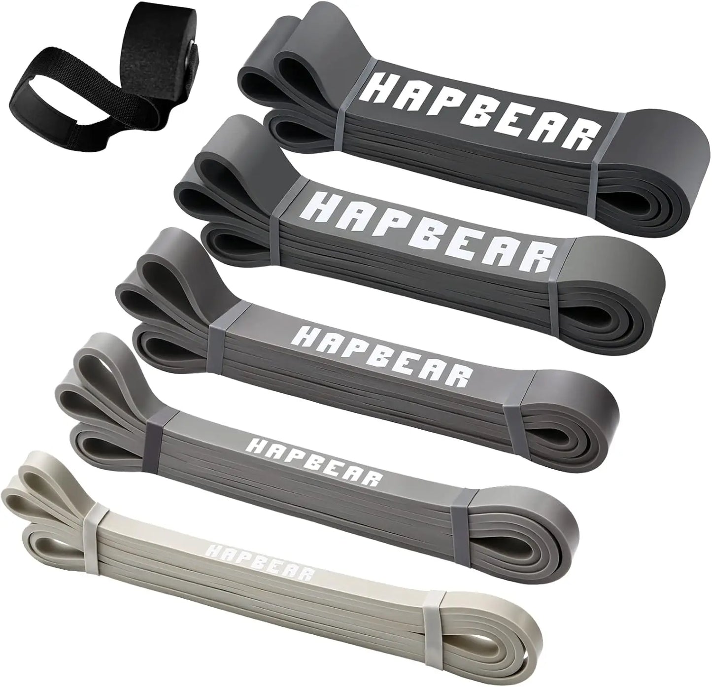 Five Piece Pull Up Assistance Bands Set With Door Anchor For Full Body Workout