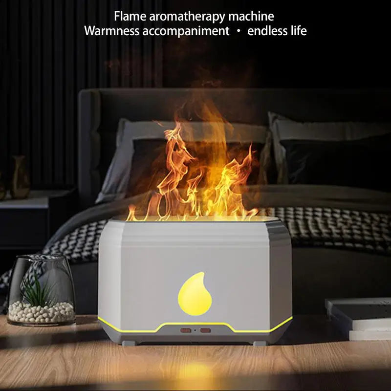 Aromatherapy Diffuser Humidifier With Flame Effect For Bedroom