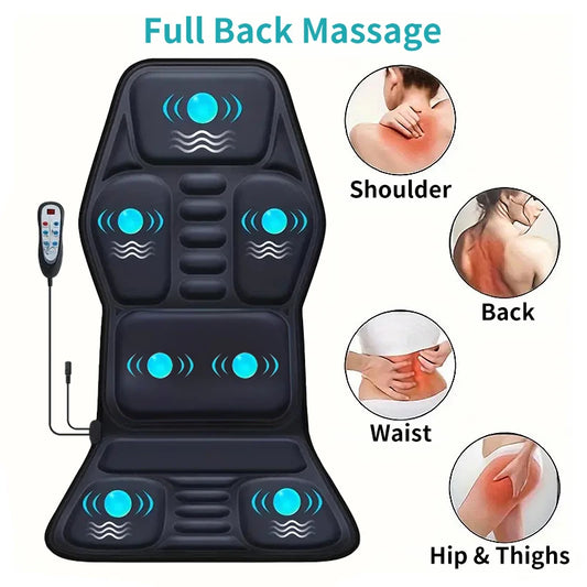HIMOUTA Electric Back Massager Heated Full Body Chair Cushion