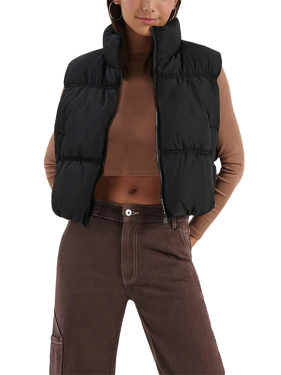 Hirigin Womens Winter Quilted Waistcoat Lightweight Zip Vest