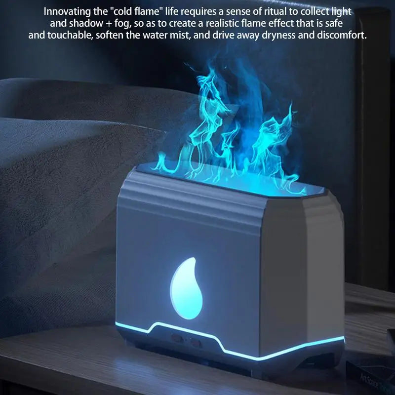 Aromatherapy Diffuser Humidifier With Flame Effect For Bedroom