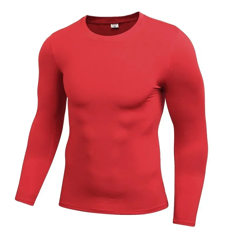 NONECN Autumn Keep Warm Compression Running T Shirt Long Sleeve