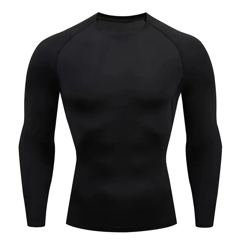 NONECN Autumn Keep Warm Compression Running T Shirt Long Sleeve