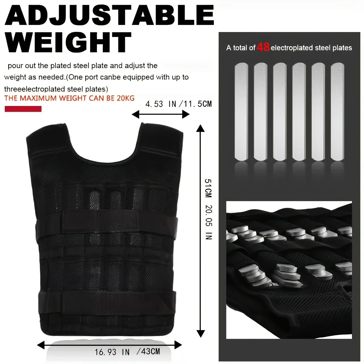 Adjustable Weight Vest With Ankle And Wrist Weights For Fitness Training