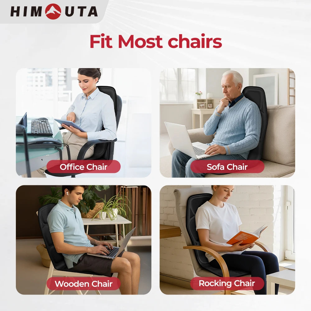HIMOUTA Electric Back Massager Heated Full Body Chair Cushion