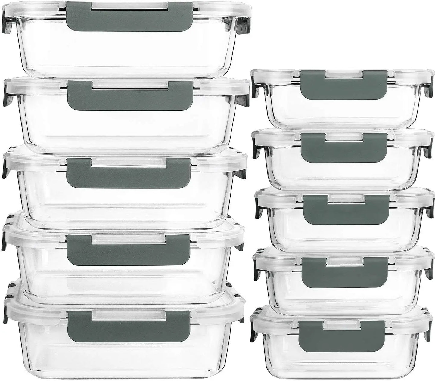 Glass Meal Prep Containers With Lids, Airtight Storage