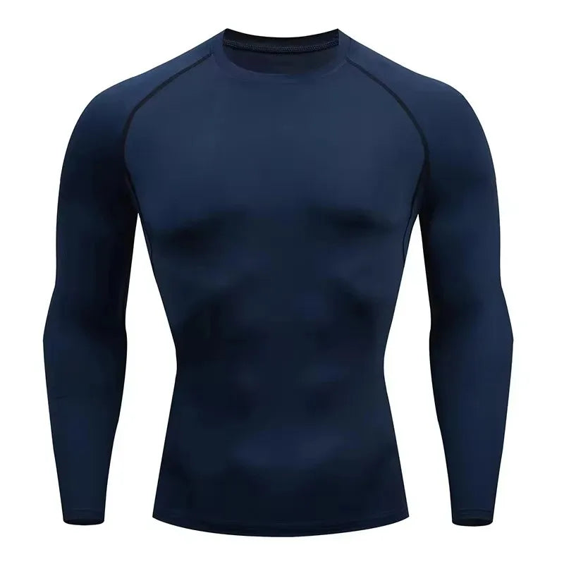 NONECN Autumn Keep Warm Compression Running T Shirt Long Sleeve