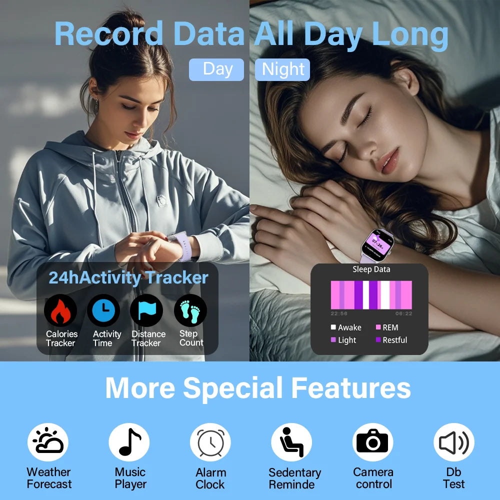 LAXASFIT Smart Watch Bluetooth Call With Voice Assistant