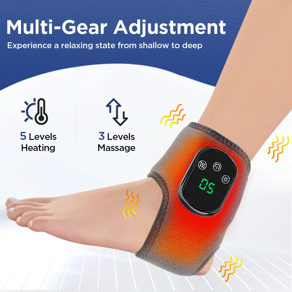 PASTSKY Electric Heated Ankle Massager With Foot Vibration
