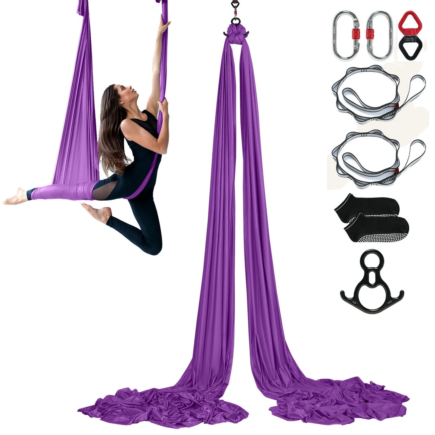 Aerial Yoga Hammock Starter Kit For All Levels Silk Fabric