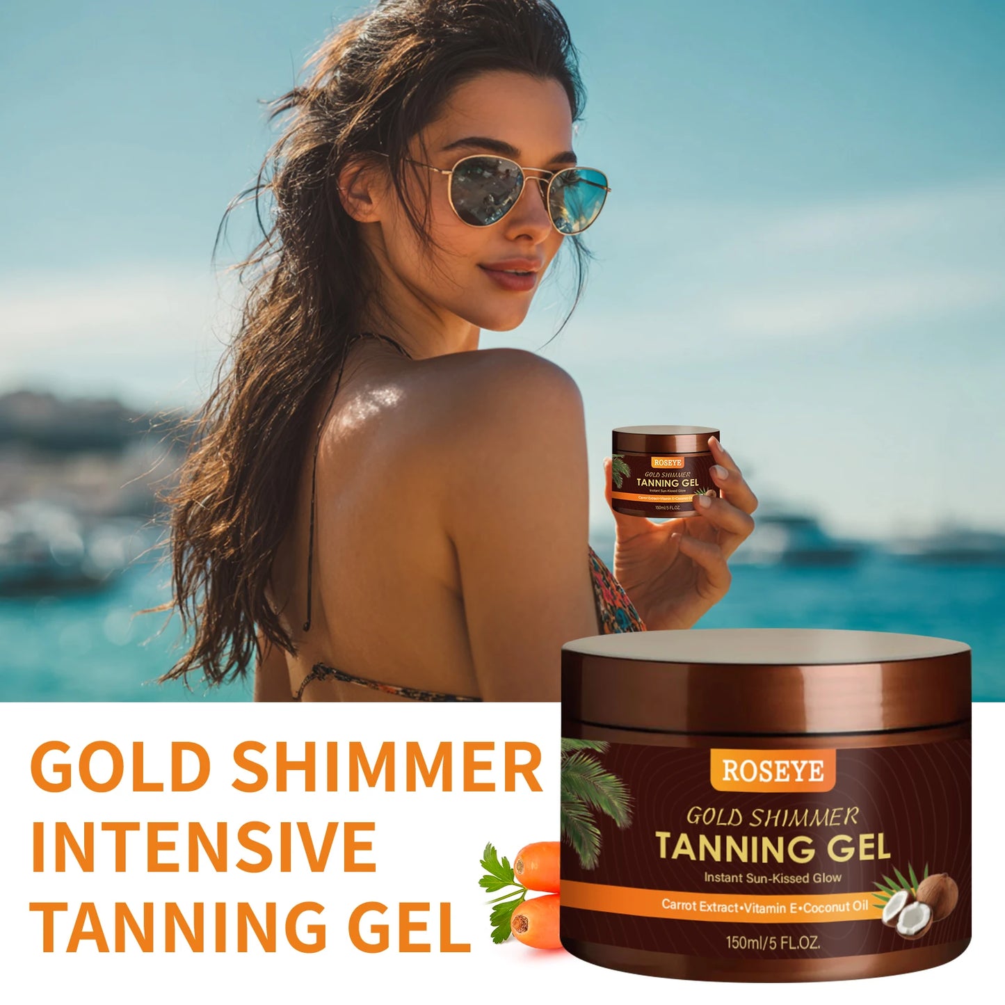 Summer Skin Self Tanning Cream Sunless Self Tanner For Face Body For Natural Glow Body Bronzer Easy Use Bronzing Lotion 150ml