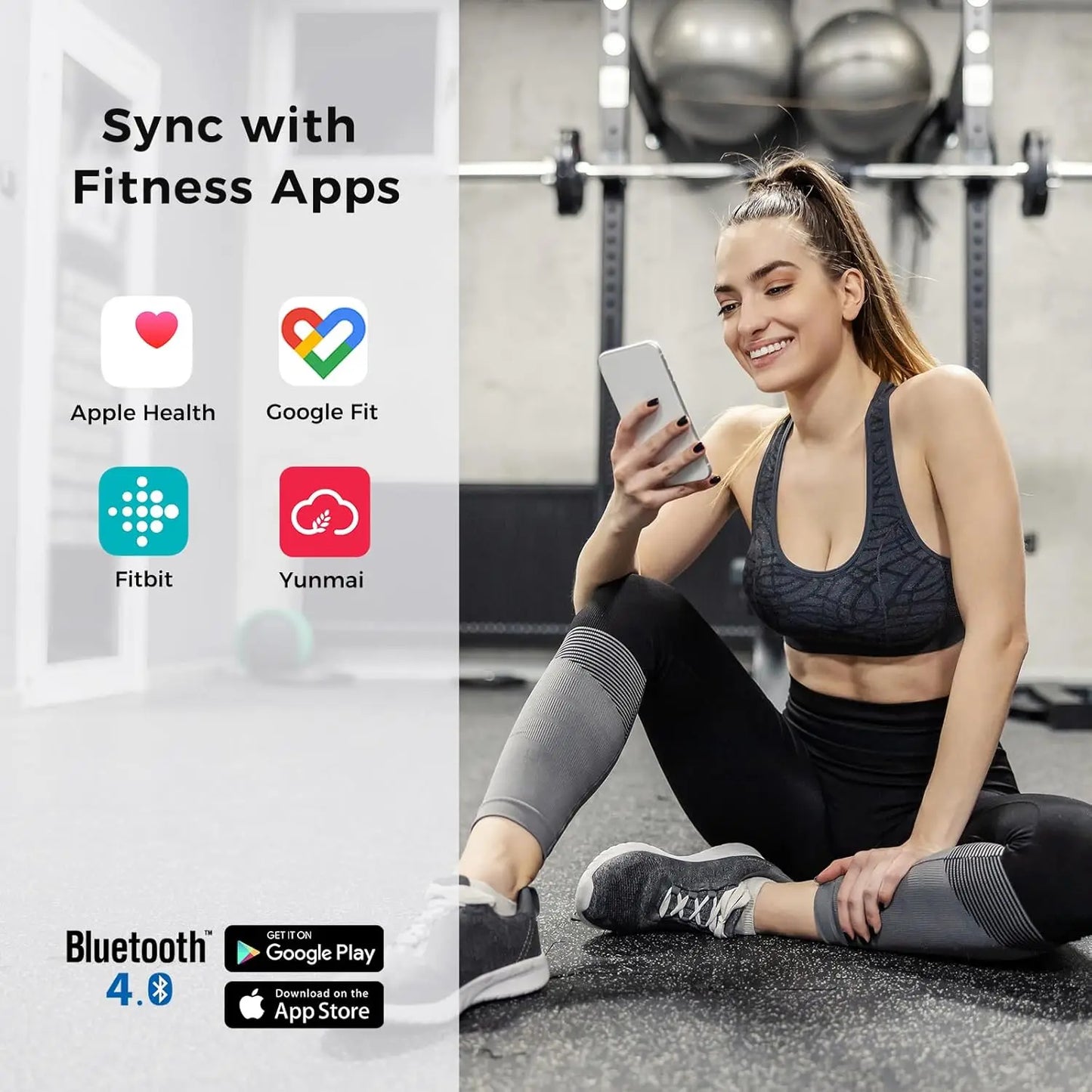 Smart Body Composition Scale With BMI And Bluetooth Sync Rechargeable