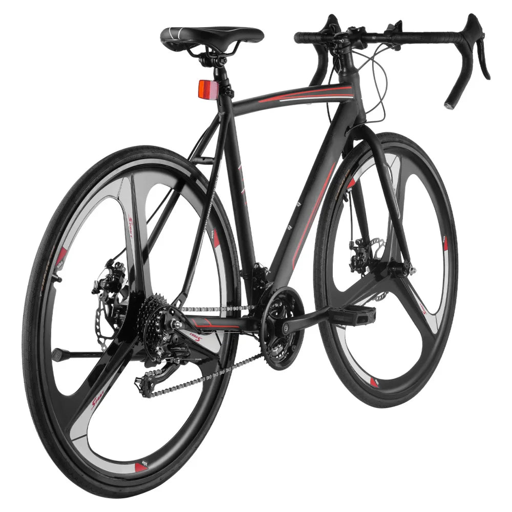 Road Bike With Carbon Steel Frame And Disc Brakes Performance