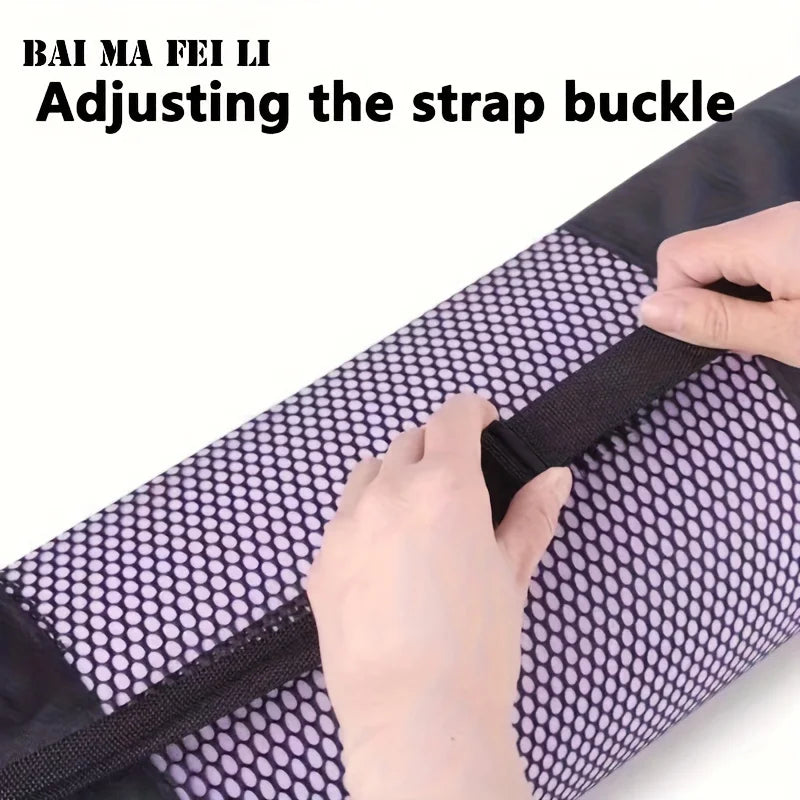 Breathable Yoga Mat Storage Mesh Bag With Shoulder Strap